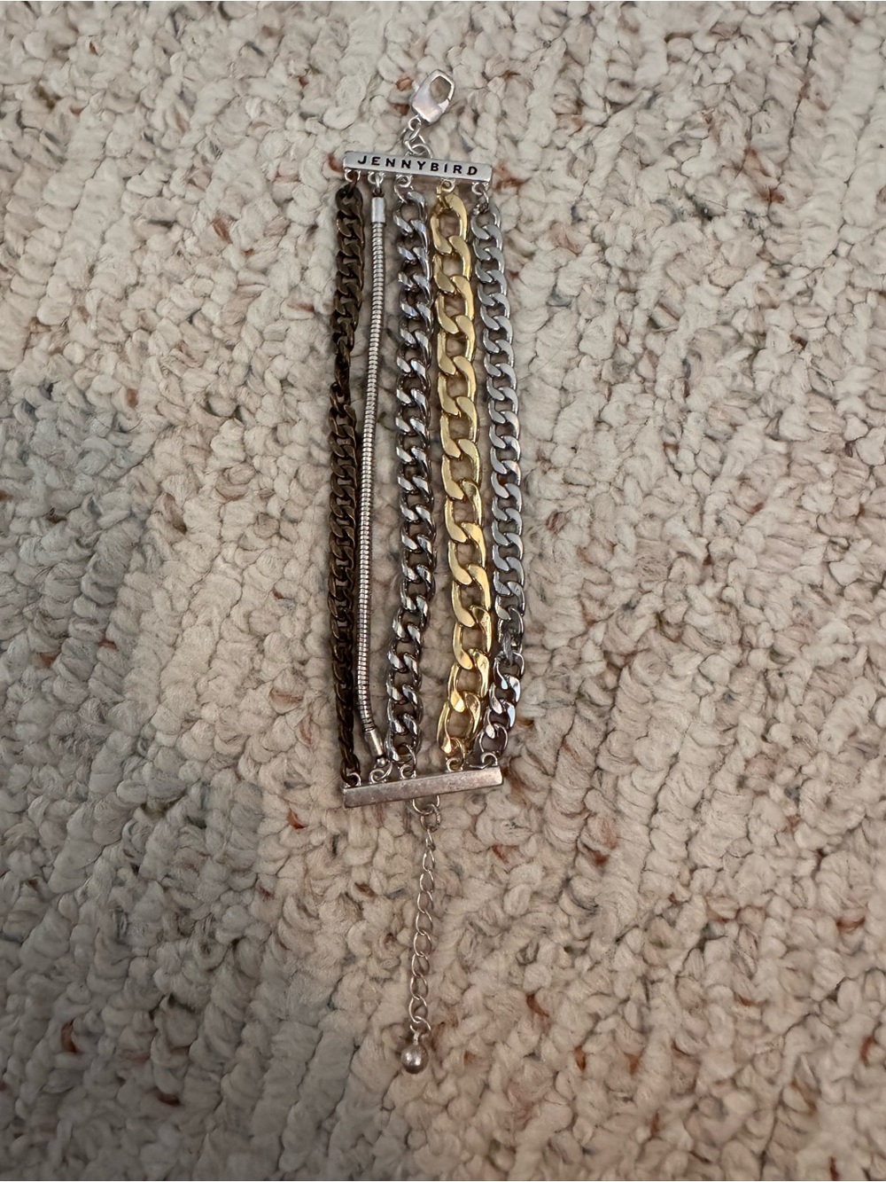 Jenny Bird Austin Cuff Mixed Metal Stacked Layered Chain Bracelet